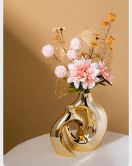 DecorBites™ Golden Flower Vase - Home Decor Accessory