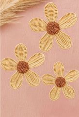 Rattan Daisy Wall Decor Boho Nursery Flower Hanging Handmade Natural