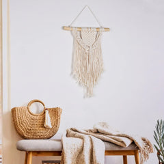 DecorBites™ Macrame Woven Wall Hanging Boho Home Chic Bohemian Geometric Art Decor Beautiful Apartment Dorm Room Decoration Tapestry