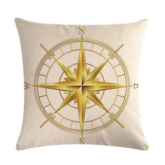Marine Sea Life Linen Pillow Cover – 45x45cm