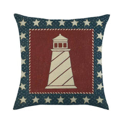 Marine Sea Life Linen Pillow Cover – 45x45cm