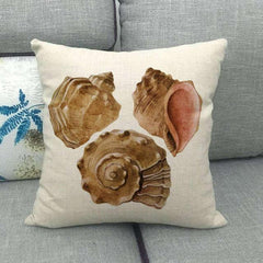 Marine Sea Life Linen Pillow Cover – 45x45cm