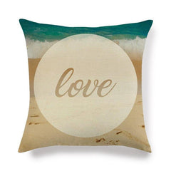 Marine Sea Life Linen Pillow Cover – 45x45cm