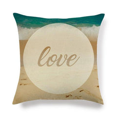 Marine Sea Life Linen Pillow Cover – 45x45cm