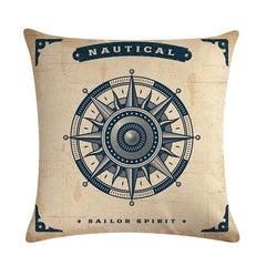 Marine Sea Life Linen Pillow Cover – 45x45cm