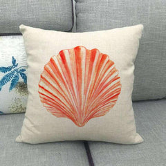 Marine Sea Life Linen Pillow Cover – 45x45cm