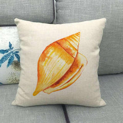 Marine Sea Life Linen Pillow Cover – 45x45cm