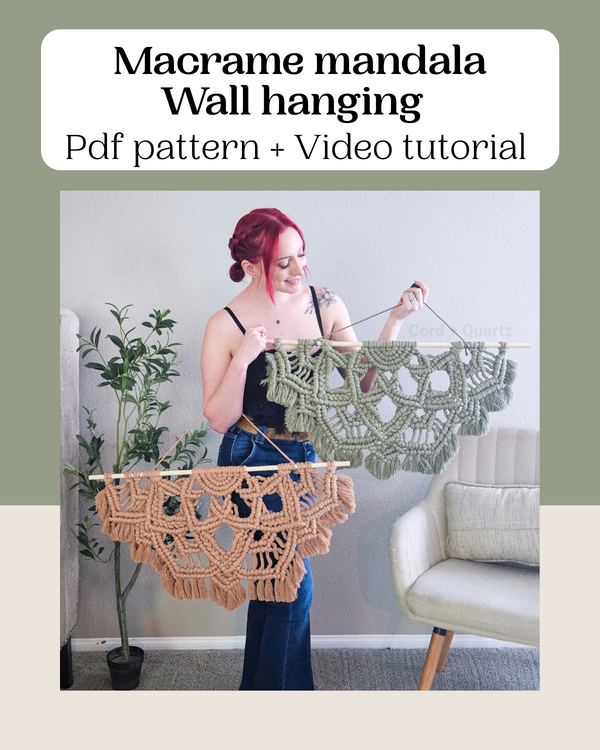 Large Half Mandala Macrame Pattern PDF Advanced Tutorial Wall Hanging